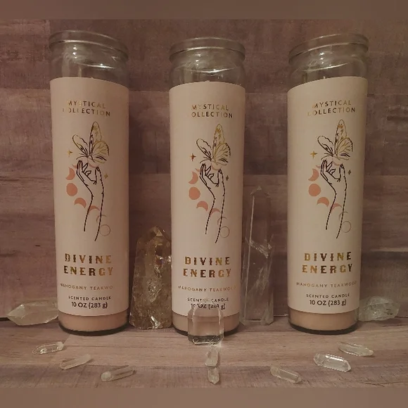 1 DAY SALE! Mahogany Teakwood Scented Candle Mystical Collection's Divine Energy - Picture 3 of 5